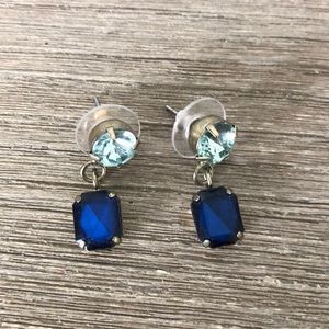 JCrew Blue Teardrop Statement Earrings